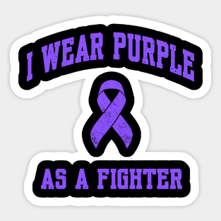 I Wear Purple as a Fighter Sticker
